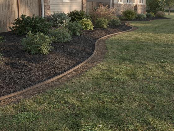 After: defined landscape edge after drainage cleanup